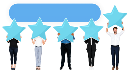 Png Businesspeople star rating, transparent background