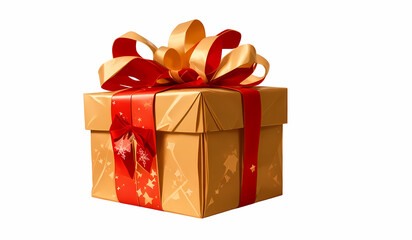 Isolated Christmas Present,Decorative Box with Bow