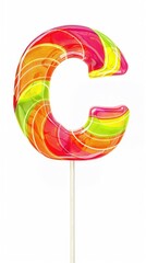Letter "C" in the form of an inflatable balloon on a stick /