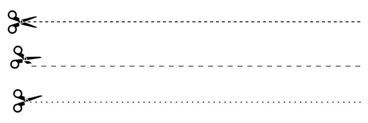 Fototapeta premium scissor and cut line. Vector sign cutting dotted line