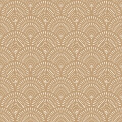 Seamless pattern design with Henna Scallop Arches (beige background)

