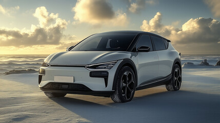 modernes, wei&szlig;es, elektroauto. e-auto, elektromobilit&auml;t, studie, design, entwurf, prototype, pr&auml;sentation, auto, auto, automobil, automobile, road, bef&ouml;rderung, geschwindigkeit, luxus, fast, sport, sp