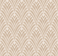Seamless pattern design. Beige scallop on white.
