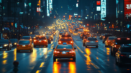 Fototapeta premium new york, taxi, rush, hour, rushhour, nacht, stadt, traffic, strasse, auto, road, licht, städtisch, licht, auto, geschwindigkeit, hauptstraße, bewegung, transport, timelapse, dark, beförderung, fast, 