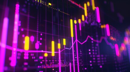 The glowing stock chart