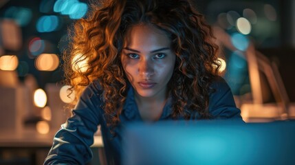 The focused woman at work