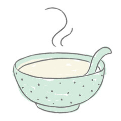 Doodle soup bowl design element