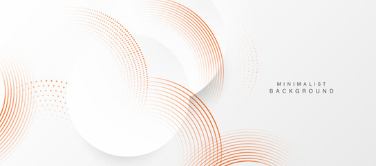 Abstract white background with circle lines. Digital future technology concept. vector illustration.