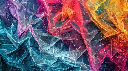 beautiful bright background of colorful rainbow mesh