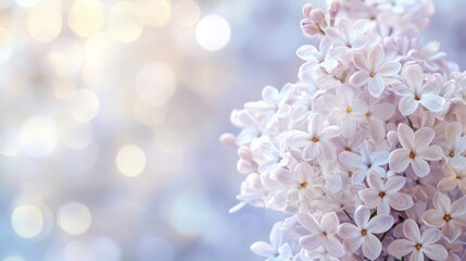 Fototapeta premium Delicate Lilac Flowers with Blurred Background