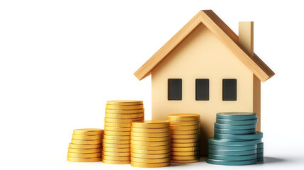 Real estate market graph, detailed housing prices, 3D illustration