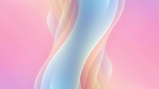 4K Colorful abstract waves in a soft, futuristic design with blue and pink hues, creating a textured, flowing pattern