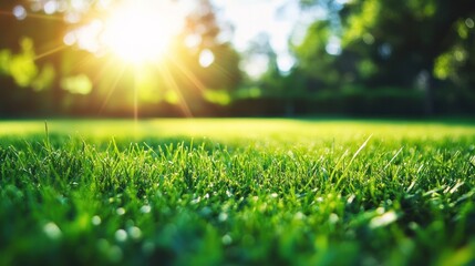 Naklejka premium Sunlight Through Green Grass