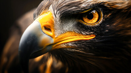 Close up of the eagle eyes in flight