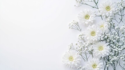 White Flowers on White Background