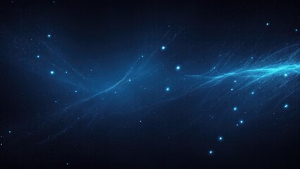 Obraz premium Abstract dark Gray digital background with sparkling blue light particles form into lines