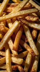 Delicious tasty French fries with ketchup