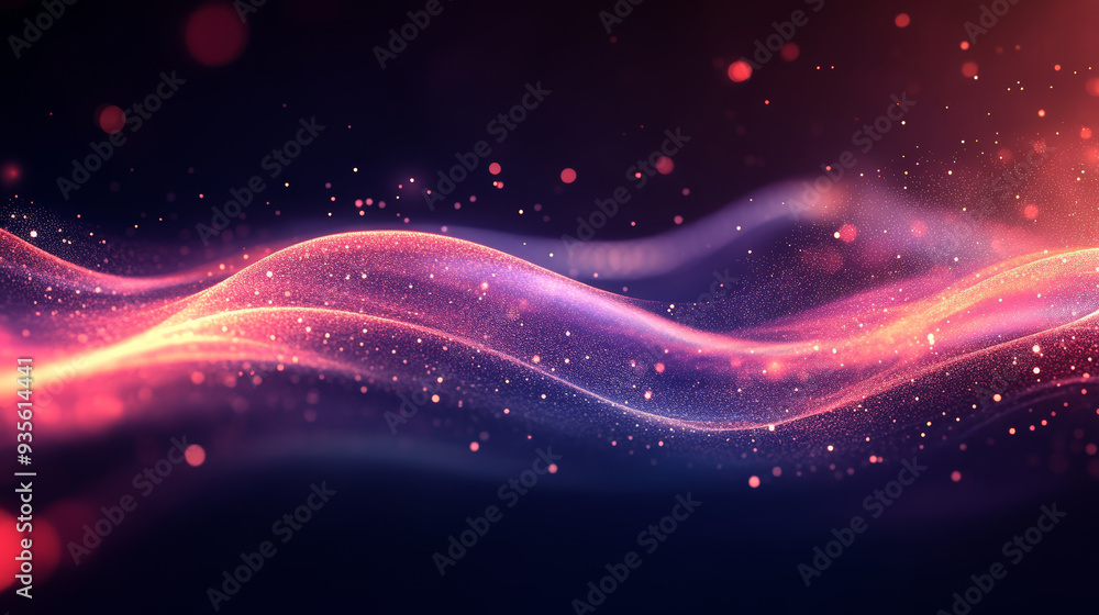 Wall mural ethereal waves of light and color create mesmerizing visual effect, evoking sense of tranquility and