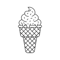 A sweet ice cream cone, perfect for dessert, summer, or snack