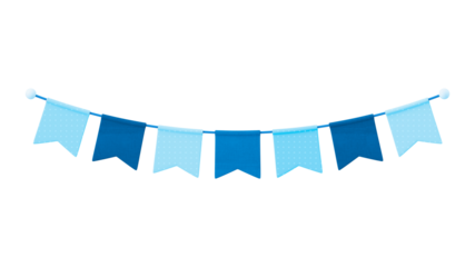 Party flags sticker png, 3d birthday graphic, transparent background