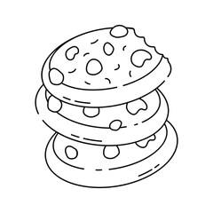 A stack of delicious cookies, dessert, bakery, and sweets vector