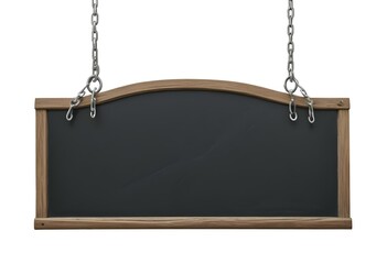 A chalkboard on a chain isolated on a white background