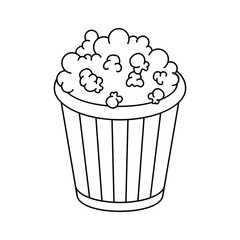 A bucket of popcorn, fast food concept vector