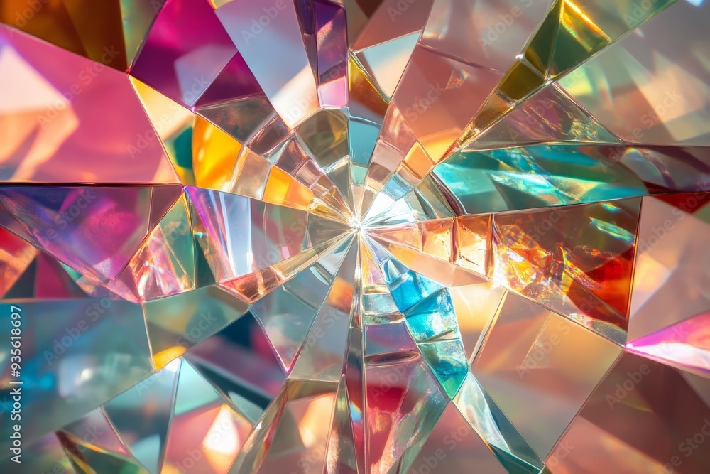 Aufkleber this image showcases a vivid kaleidoscopic pattern filled with an array of colorful shards radiating