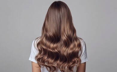 Naklejka premium Woman with Long Wavy Hair