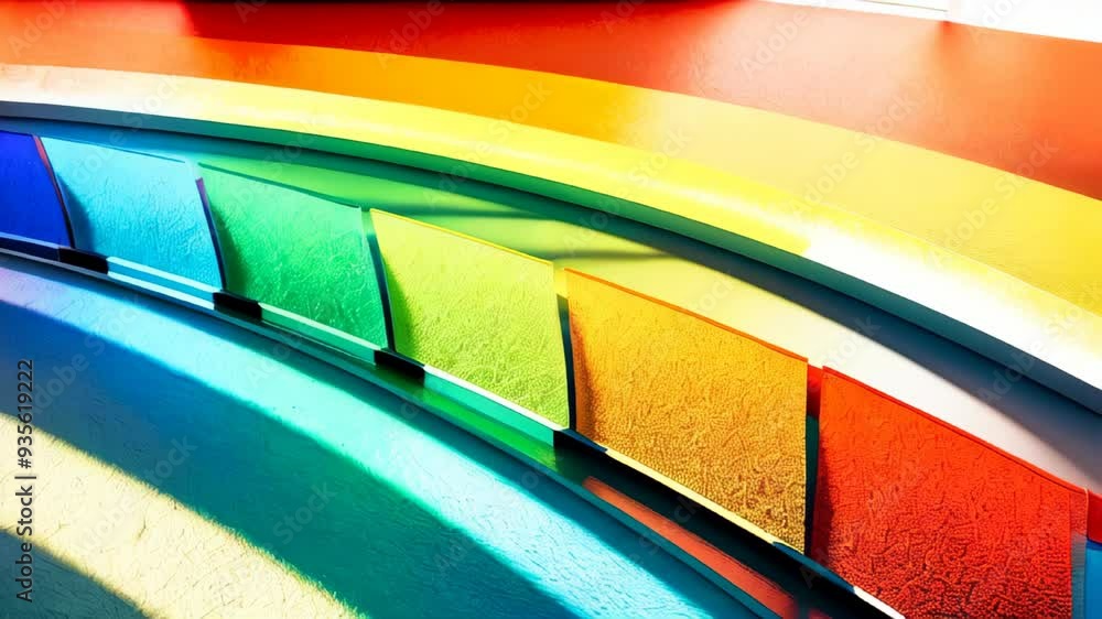 Poster abstract design with gradient colored shapes