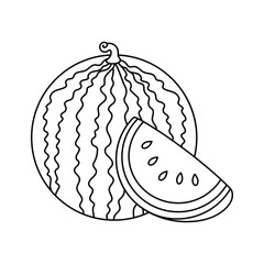 Juicy watermelon with slice, great for summer fruit or refreshing snack