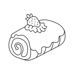Delicious swiss roll cake vector design, bakery, dessert and sweet treat concept