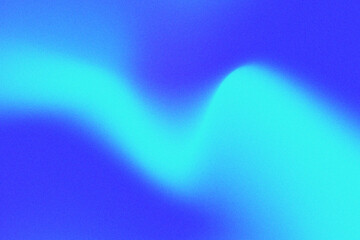 Soft Brilliant Azure and Fluorescent Blue Gradient Abstract Wallpaper. Matted Blue flowing color lines. Noisy blue gradation background. Aesthetic abstract blue design with noise grain texture