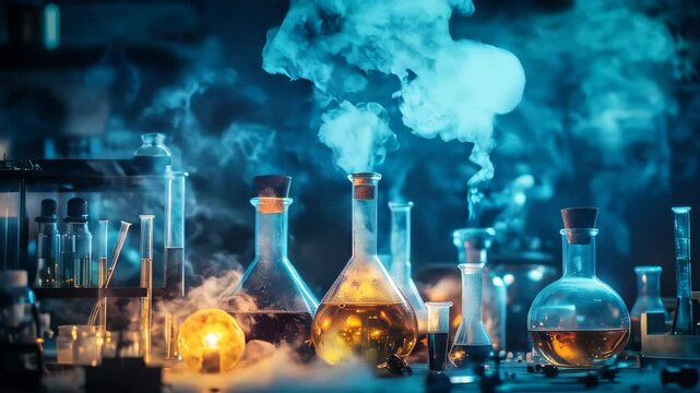 An old chemical laboratory with scientific equipment