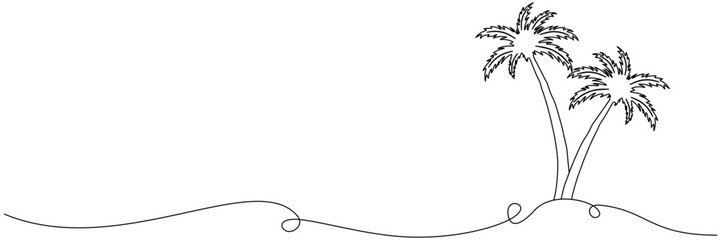 Obraz premium Line art coconut tree illustration backgraund