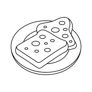 recommend clip art: Breakfast, snacks, bakery, toasted bread with butter vector design