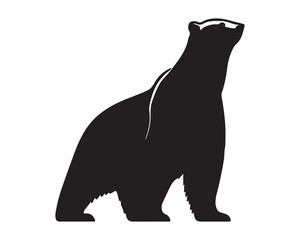 Polar bear silhouettes set, large pack of vector silhouette design, isolated white background ,Grizzly bear or polar bear silhouette flat vector icon for animal wildlife apps and websites