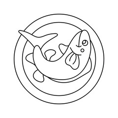 Fresh plate on plate, seafood, dining vector design