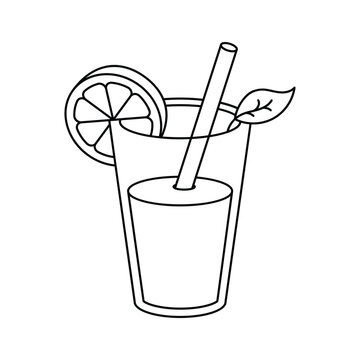 recommend clip art: Summer drink, refreshing lemonade icon design in trendy style