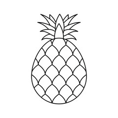 Trendy icon of pineapple, healthy fruit, natural food