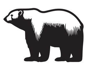 Polar bear silhouettes set, large pack of vector silhouette design, isolated white background ,Grizzly bear or polar bear silhouette flat vector icon for animal wildlife apps and websites