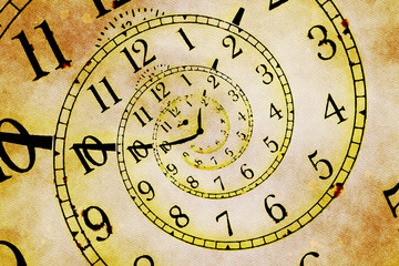 Creative image - hypnotic clock background. Concept of hypnosis, subconscious, psychotheraphy