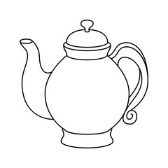 Elegant teapot vector illustration in trendy design style