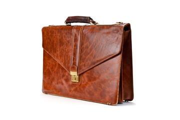 old leather briefcase