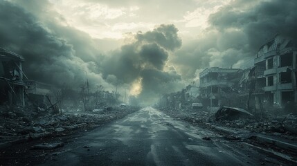 Disaster landscape of city 
