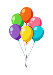 A vibrant assortment of colorful balloons set against a white background