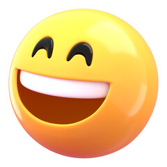 3D emoticon png smiling face sticker, transparent background