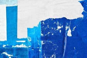 Old ripped torn blank grunge posters backgrounds creased crumpled paper backdrop surface placard...