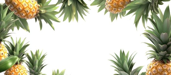 Pineapple Frame with White Background