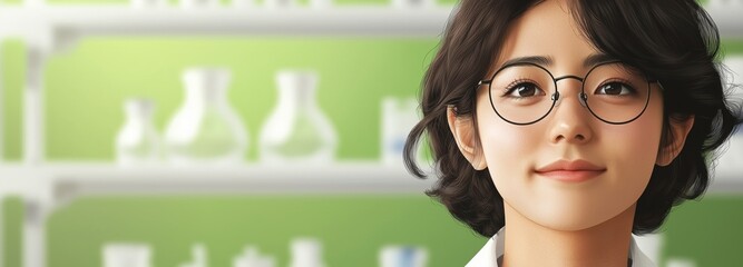 a student in lab coat with labcoat.